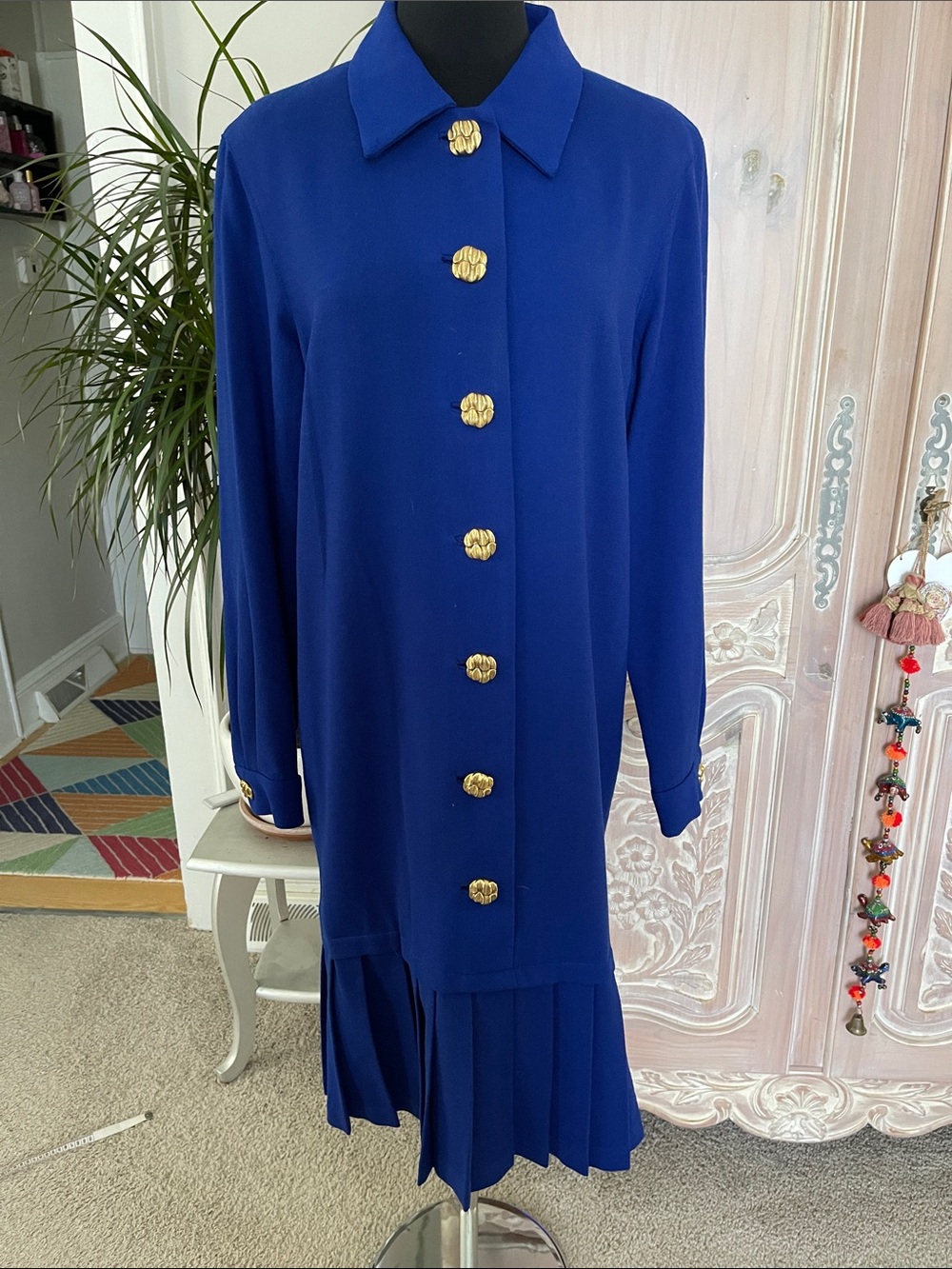 Vintage HARLAN Royal Blue Wool Dress